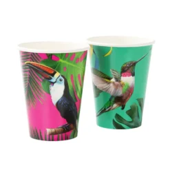 Juego de 12 Vasos Grandes Fiesta Tropical