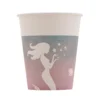 Juego de 8 Vasos Sirena Azul y Rosa