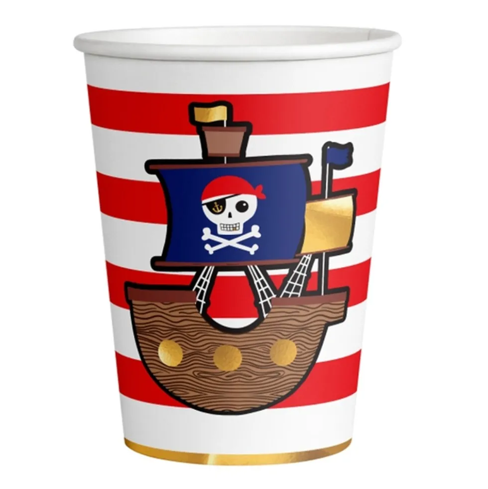 Juego de 8 vasos Tesoro Pirata 250 ml