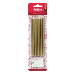 Juego de 16 Velas Metálicas color Oro 13 cm