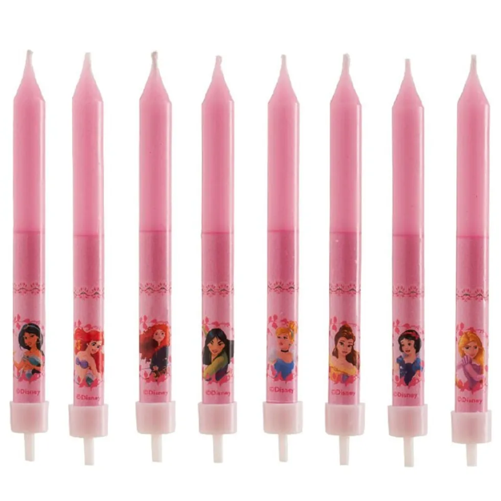 Juego de 8 Velas Princesas Disney