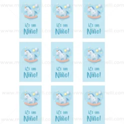 Juego 9 Impresiones Papel Comestible Es un Niño A