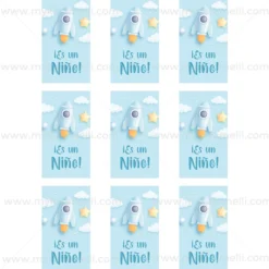 Juego 9 Impresiones Papel Comestible Es un Niño B