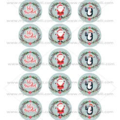 Juego 15 Impresiones Papel de Azúcar Navidad Modelo E 5 cm
