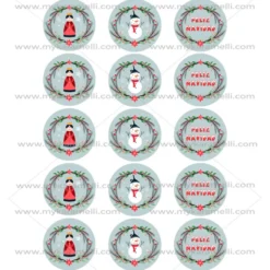 Juego 15 Impresiones Papel de Azúcar Navidad Modelo F 5 cm