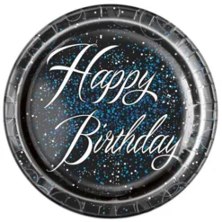 Juego 8 Platos Happy Birthday Azul 22cm