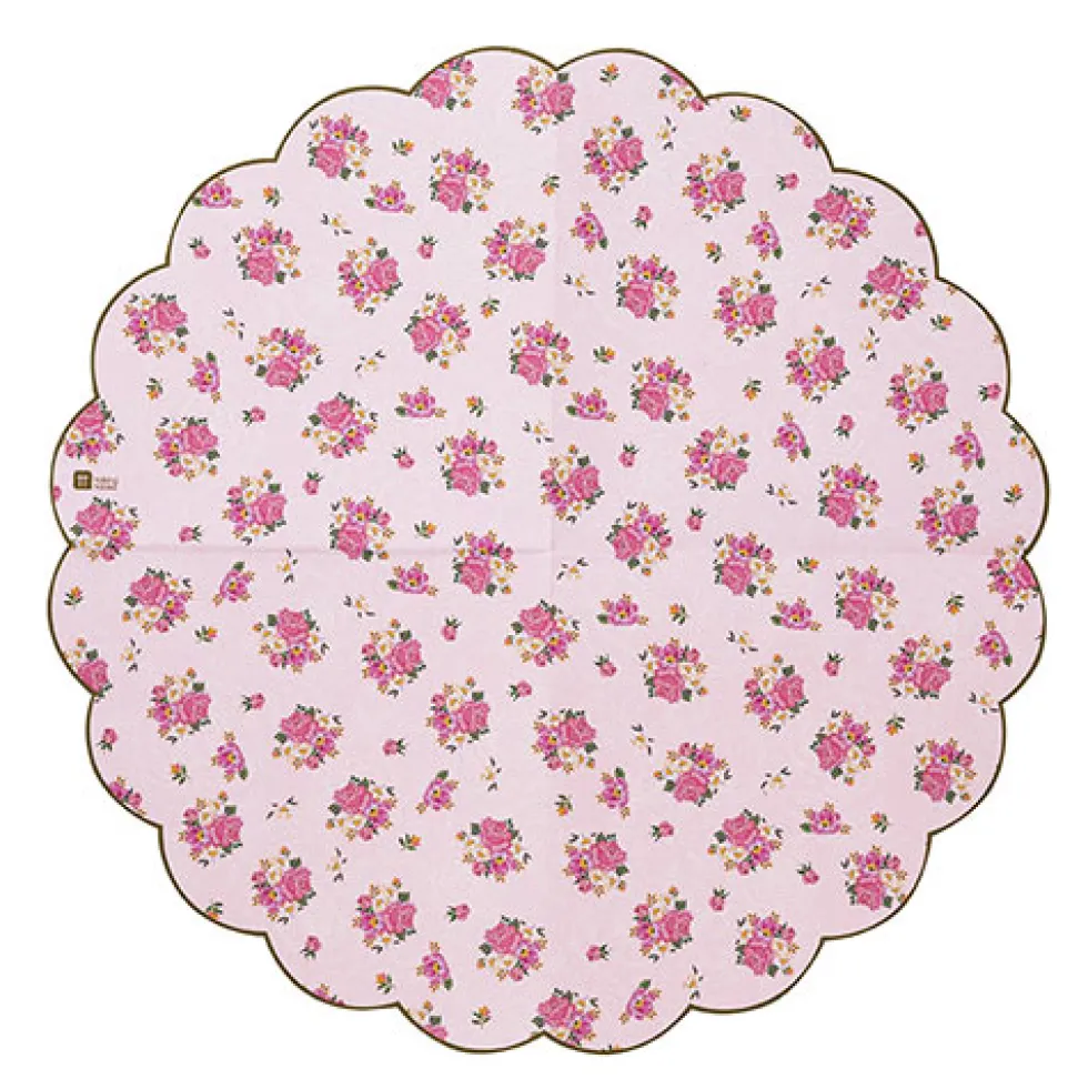 Juego 20 Servilletas Redondas Vintage Floral
