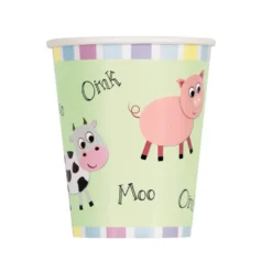 Juego 8 Vasos Animales Granja