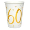 Juego 10 Vasos 60 años Oro 220 ml