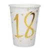 Juego 10 Vasos 18 años Oro 220 ml