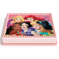 Lámina Comestible Rectangular Princesas 21 cm x 14,8 cm
