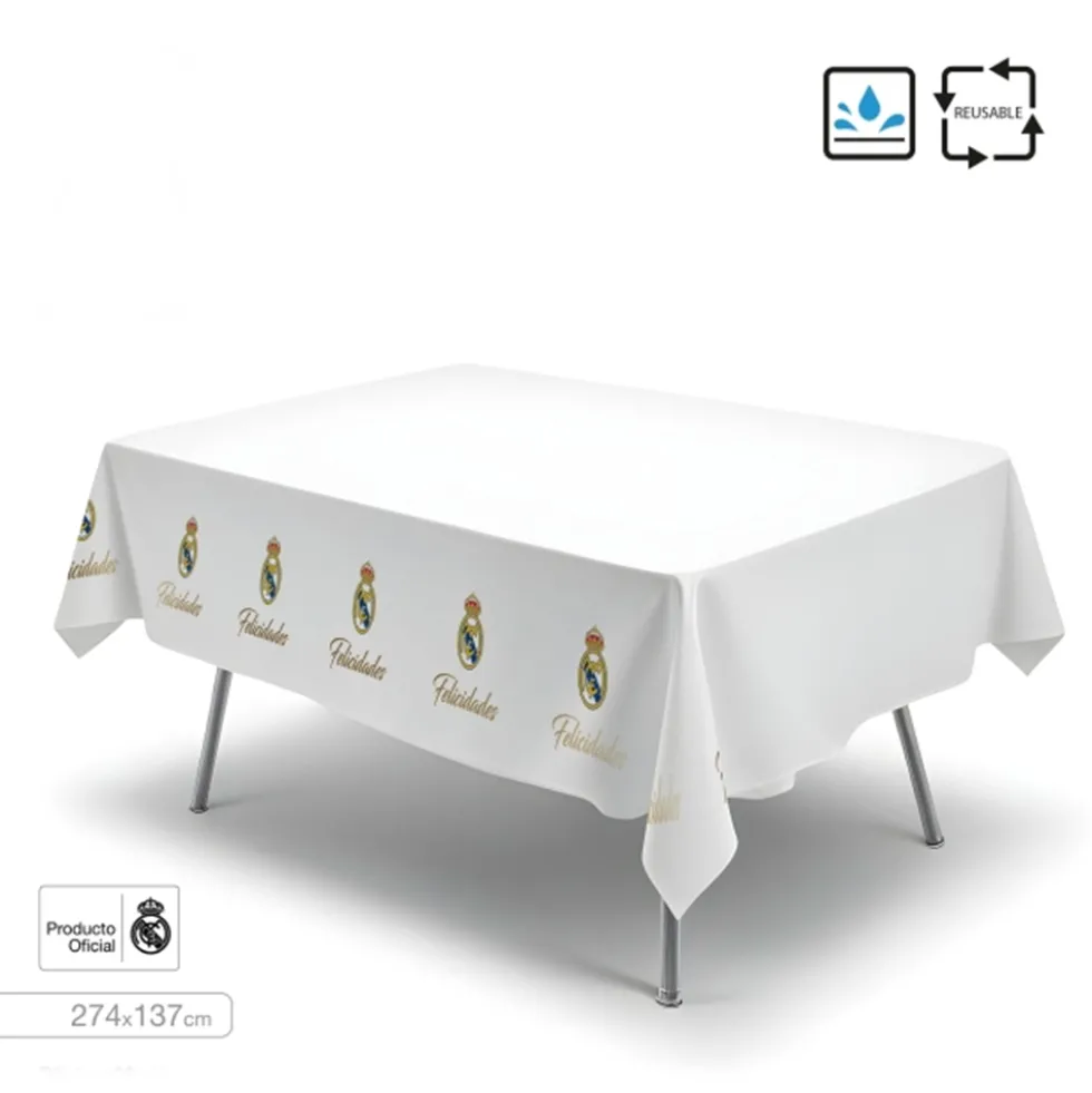Mantel Real Madrid Felicidades Escudo 270 x 134 cm