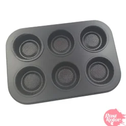 Molde de Acero para 6 Tartaletas de 6,5 cm