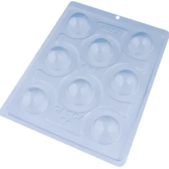 Molde para Chocolate Bombón Redondo Rayado 8 Cavidades