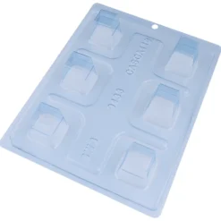 Molde para Chocolate Cubo Abierdo Alargado 6 Cav - Bwb