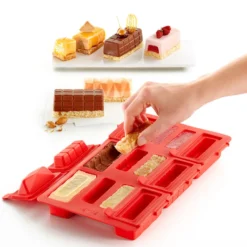 Molde de Silicona Para Hacer Mini Pastelitos Rellenos Rectangulares