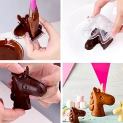 Molde Policarbonato para Chocolate Unicornio 3D - 2 ud