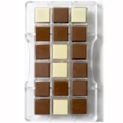 Molde Policarbonato para Chocolate Cuadrados