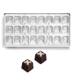 Molde policarbonato para chocolate Cuadraditos