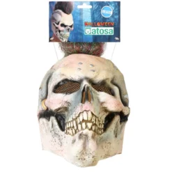 Máscara de Látex Calavera con Cresta Punky