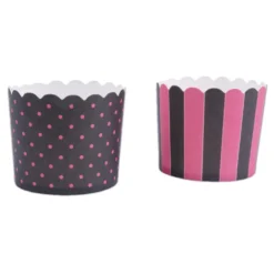 Muffin Wrapper Black & Pink 12 ud