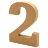 Número 2 de madera 12cm