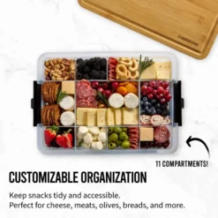 Organizador de Snacks con Tapa de Bambú – 11 Compartimentos