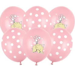 Pack 6 Globos Látex Elefante Rosa