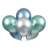 Pack 6 Globos Platinum Azul, Verde y Plata 27 cm