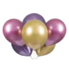 Pack 6 Globos Platinum Rosa, Violeta y Dorado 27 cm