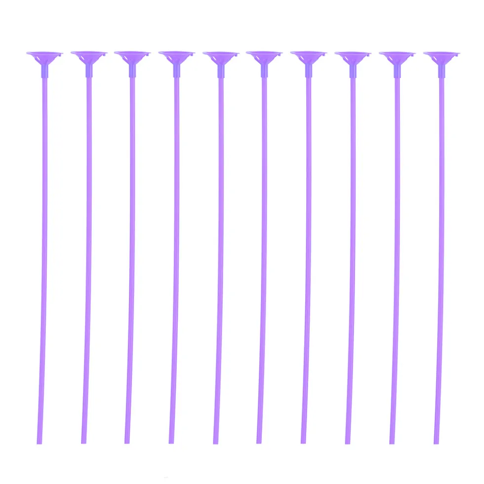 Pack 10 Palitos con Soporte para Globos Color Lila