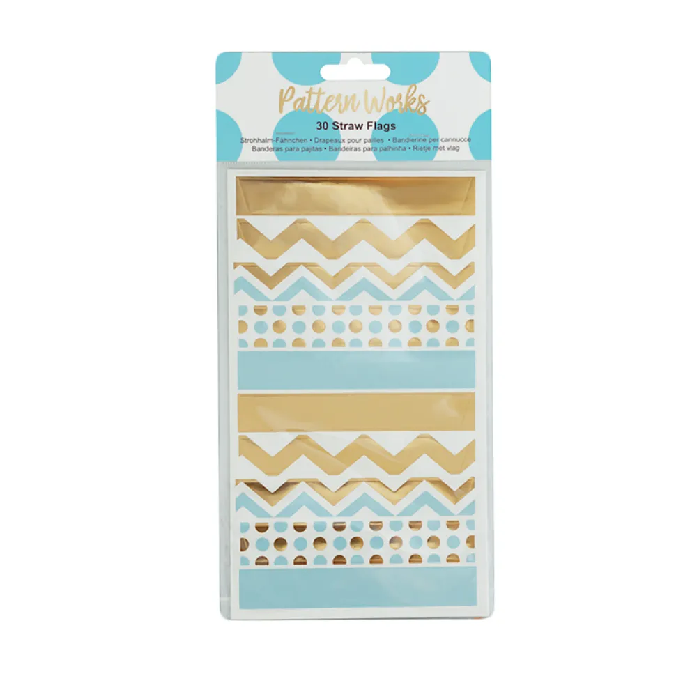Pack de 30 Banderines para Pajitas Azul