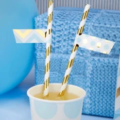 Pack de 30 Banderines para Pajitas Azul