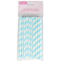 Pack de 25 pajitas celestes de 15cm