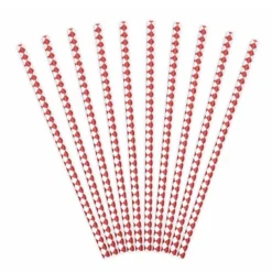 Pack de 10 Pajitas de Papel Rombos Rojos