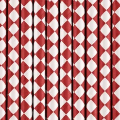 Pack de 10 Pajitas de Papel Rombos Rojos