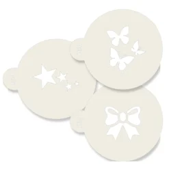 Pack de 3 stencils Estrellas Lazo y Mariposas
