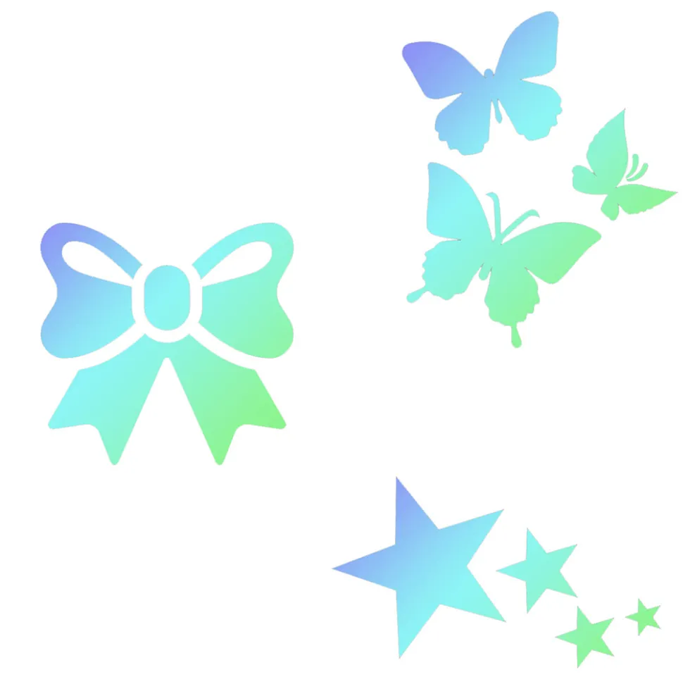 Pack de 3 stencils Estrellas Lazo y Mariposas