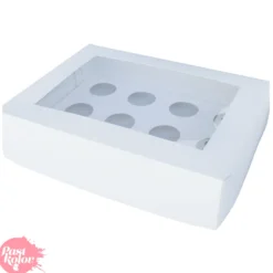 Pack 25 - Caja Para 12 Muffins Blanca Con Ventana