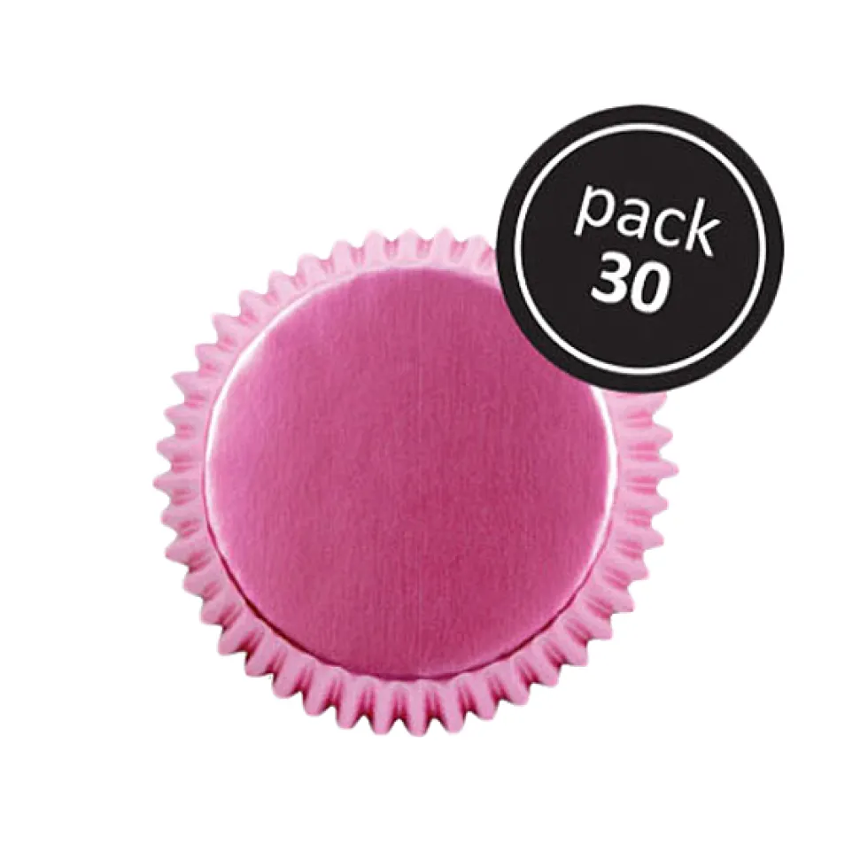 Pack 30 Cápsulas para Cupcakes Rosa Metalizado