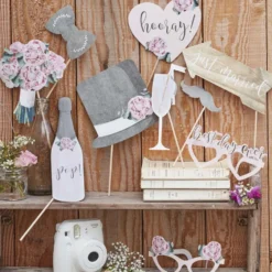 Pack de 10 Artículos de Photocall para Bodas Tonos Pastel