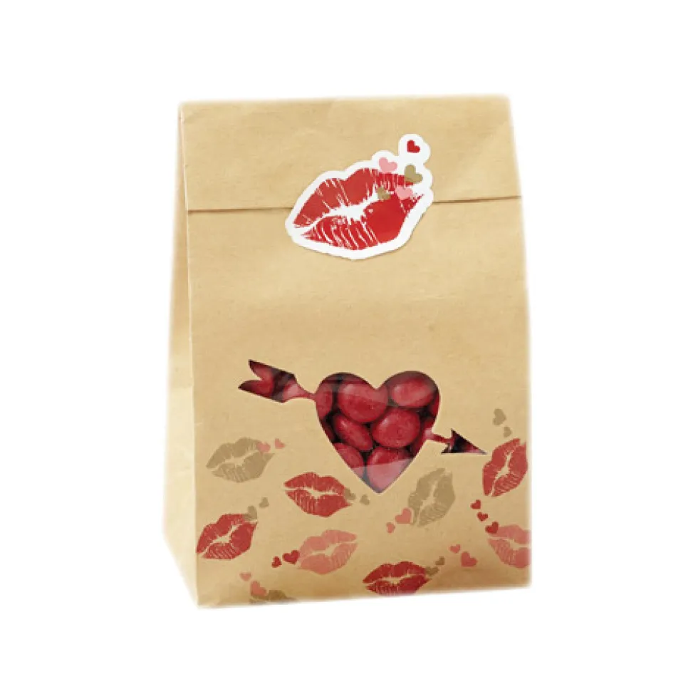 Pack de 6 bolsas para galletas y dulces San Valentín