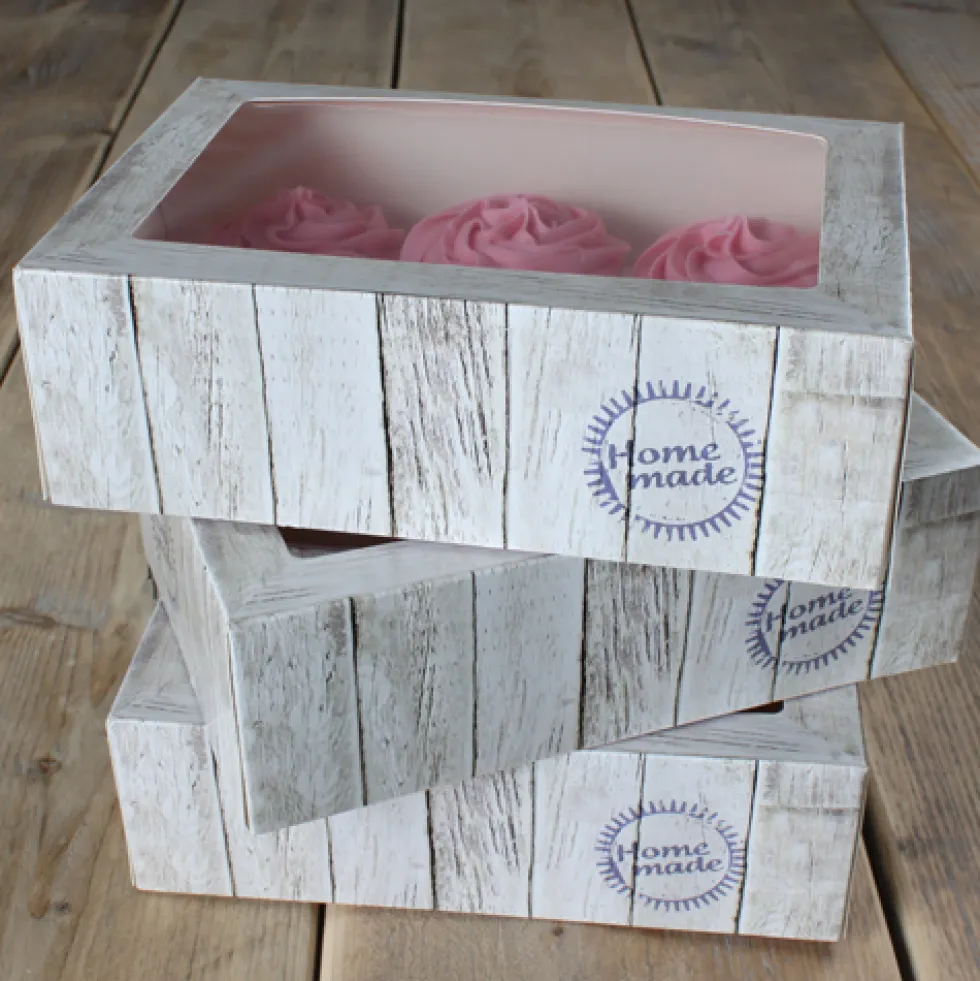 Pack de 3 Cajas para Cupcakes modelo Home Made