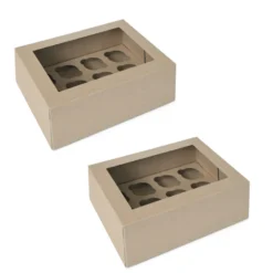 Pack de 2 Cajas para 12 Mini Cupcakes Kraft