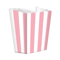 Pack de 5 cajitas para palomitas rosas y blancas