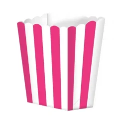 Pack de 5 cajitas para palomitas fucsias y blancas
