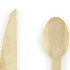 Pack de 18 Cubiertos de Madera Tonos Pastel