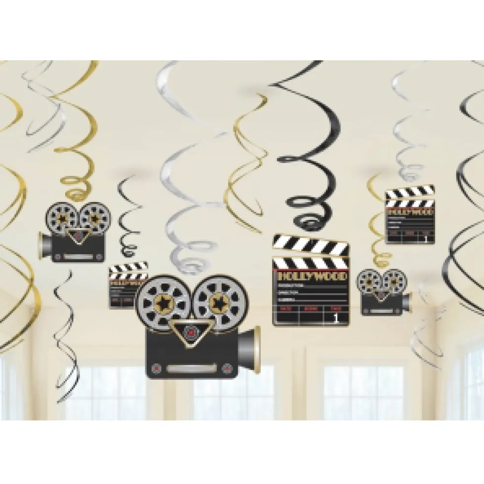 Pack de 12 decoraciones colgantes Hollywood