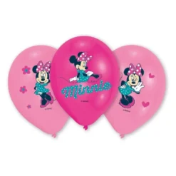 Pack de 6 Globos de Látex Minnie Mouse 27,5 cm