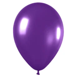 Pack de 12 Globos de Látex Violeta Metalizado